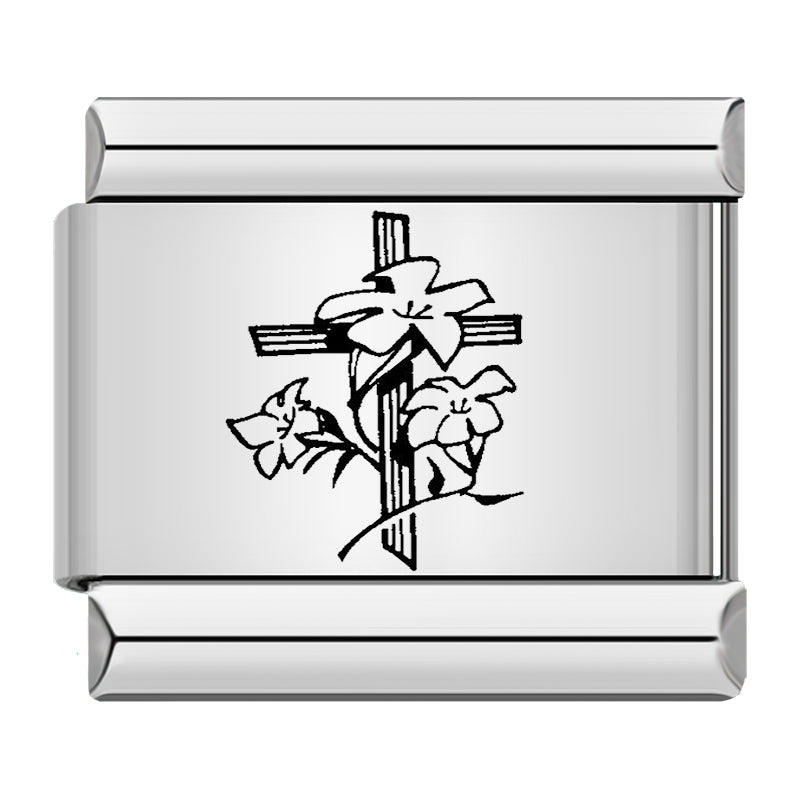 Kreuz mit Blumen